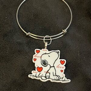 Silver Bracelet with Snoopy Charm